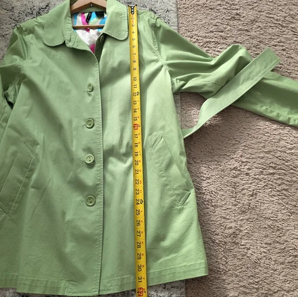 SOLD Y2k New Directions Trench Coat Preppy Cottage Core Womens 1x Light Lime - Picture 4 of 7